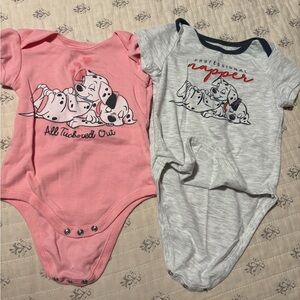 Disney Dalmatian Bodysuit Set - Pink and Gray